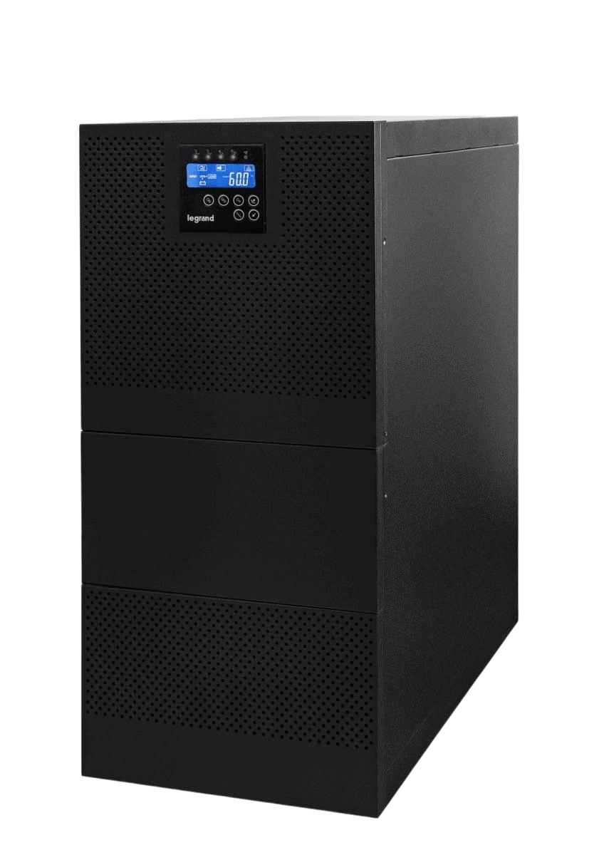 Nobreak SMS Keor 6 kVA E/220V S/220/110+110V Iso 28262 with digital display and sleek black design.