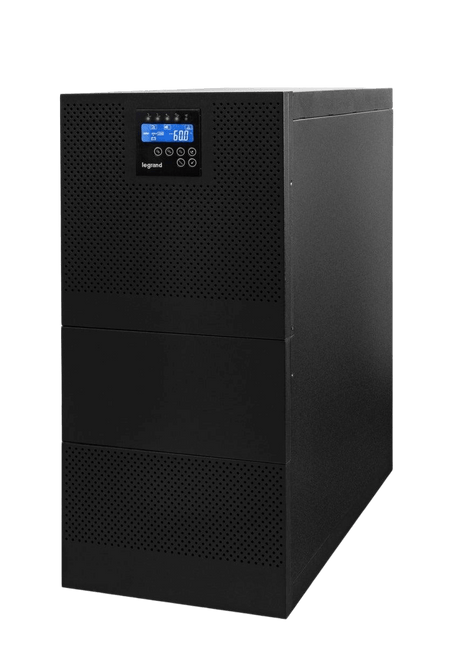 Nobreak SMS Keor 6 kVA E/220V S/220/110+110V Iso 28262 with digital display and sleek black design.