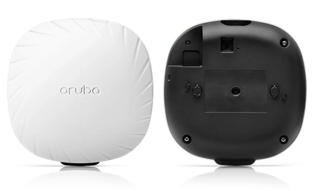 ARUBA AP-505H Unified Access Point, front and back view, ideal for seamless wireless networking solutions.
