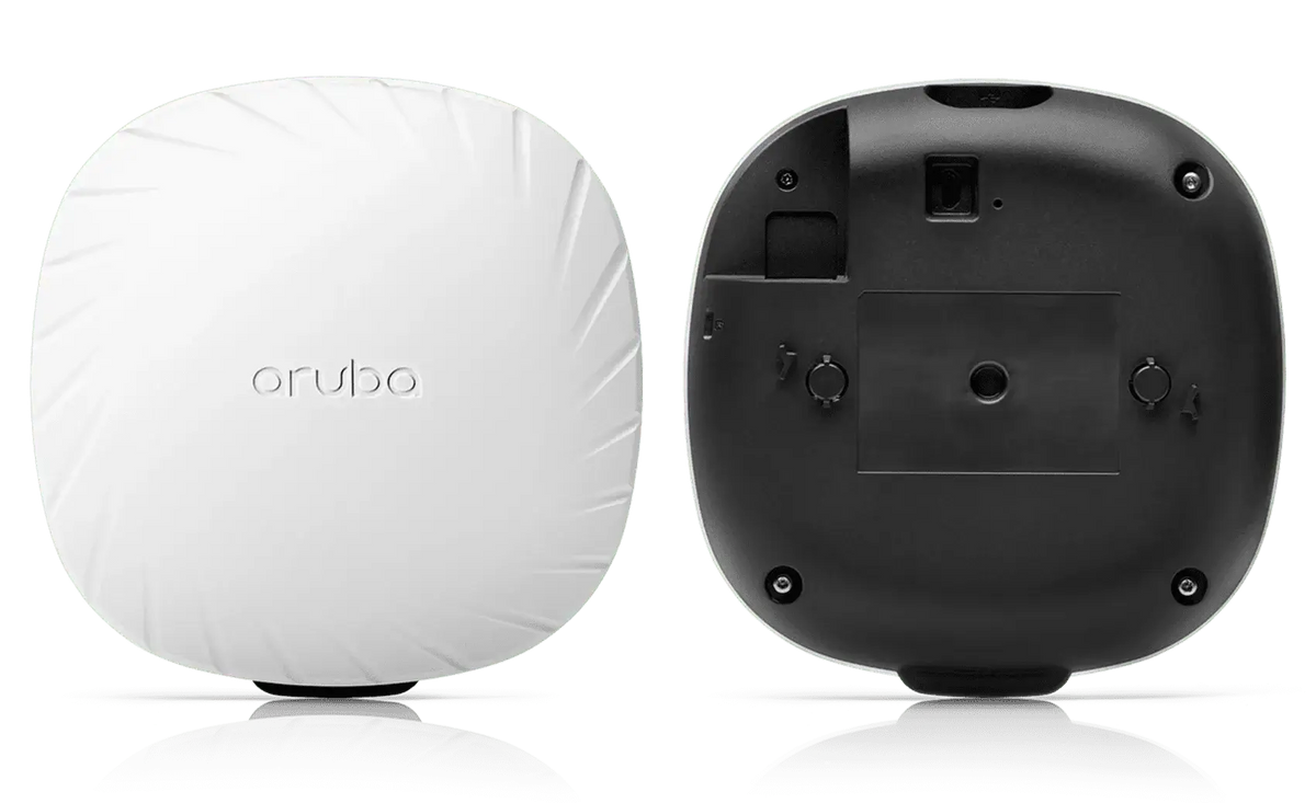 Aruba AP 535 RW Unified Access Point front and back view, designed for high-performance wireless connectivity.