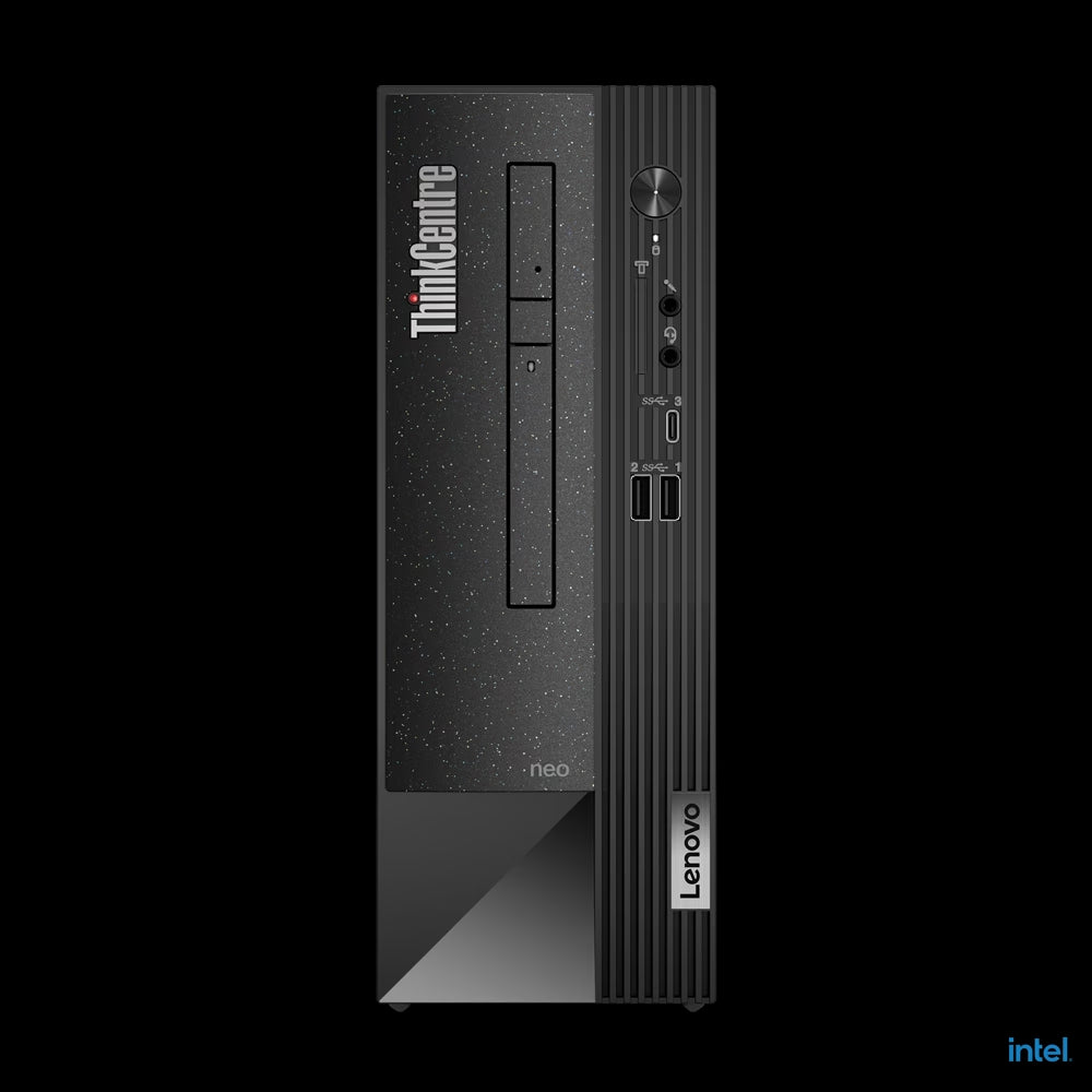 a sleek and modern-looking laptop computer with a black and silver color scheme. The laptop has a minimalist design with a focus on the central screen and buttons. The brand name "ThinkCentre" is prominently displayed on the front of the laptop, and the word "neso" is visible on the bottom right corner. The laptop appears to be a high-end model from the Lenovo brand, as indicated by the "Lenovo" logo on the bottom right corner.