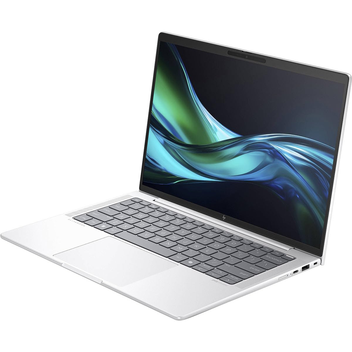 an open silver laptop with a large, high-resolution display screen.