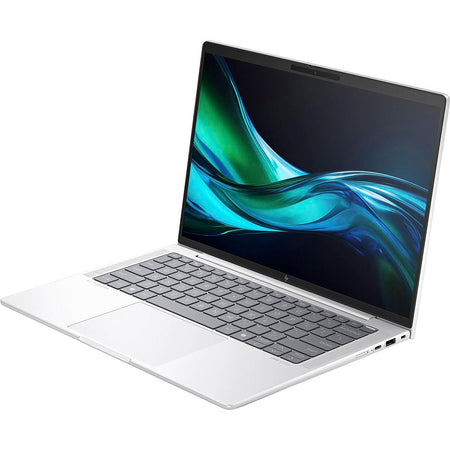 an open silver laptop with a large, high-resolution display screen.
