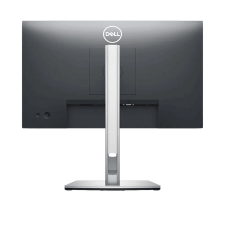 Back view of Dell 21.5" Full HD monitor P2222H with ergonomic stand and sleek design.