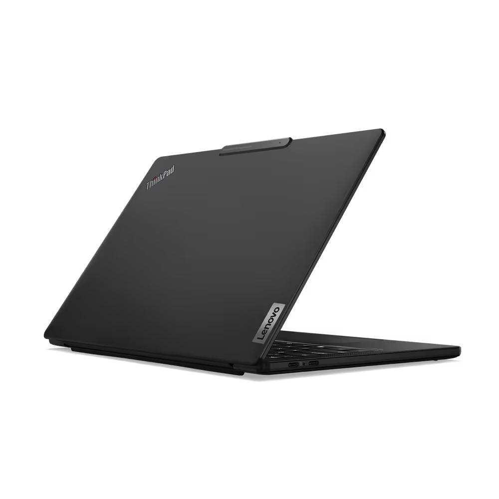 a black laptop computer on a black background