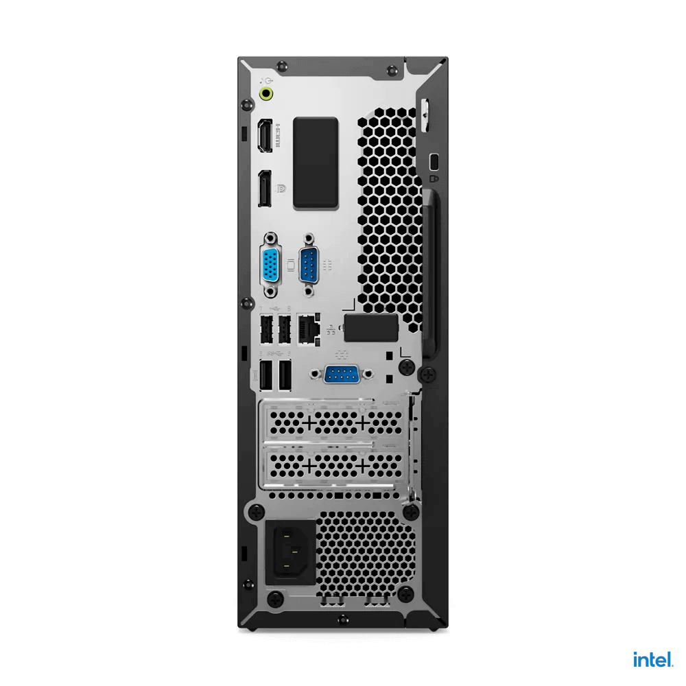 Rear view of Lenovo Neo 50s Gen 4 SFF desktop with various ports and connectors.