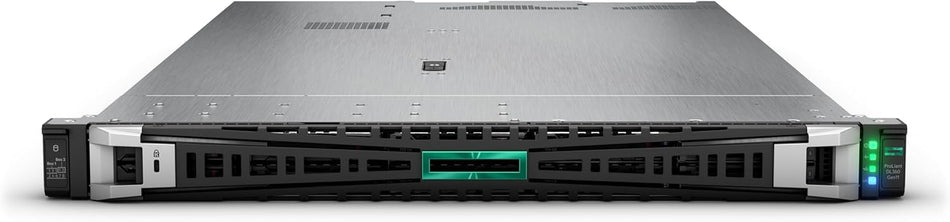 a large, metallic server rack with a green light on the front.