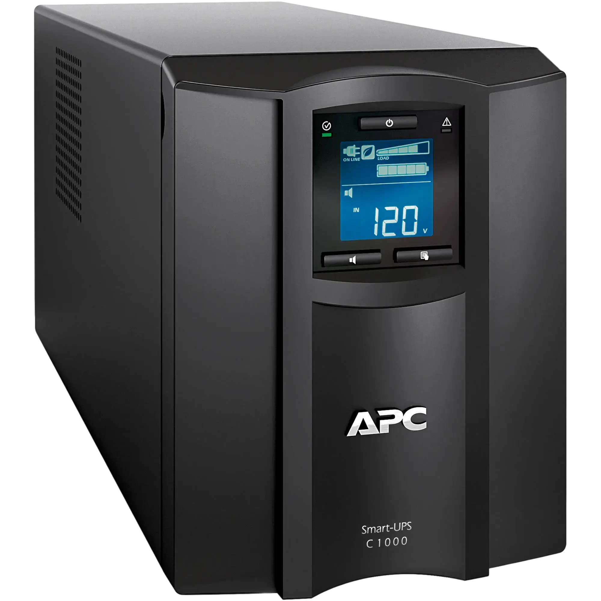 A black and gray APC Smart-Lipskirt C 1000 power unit with a digital display and control panel.