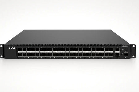 A Dell networking switch with a row of ports on the front panel.