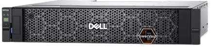 Dell PowerVault storage array with dual controllers and iSCSI ports for high-performance data management.