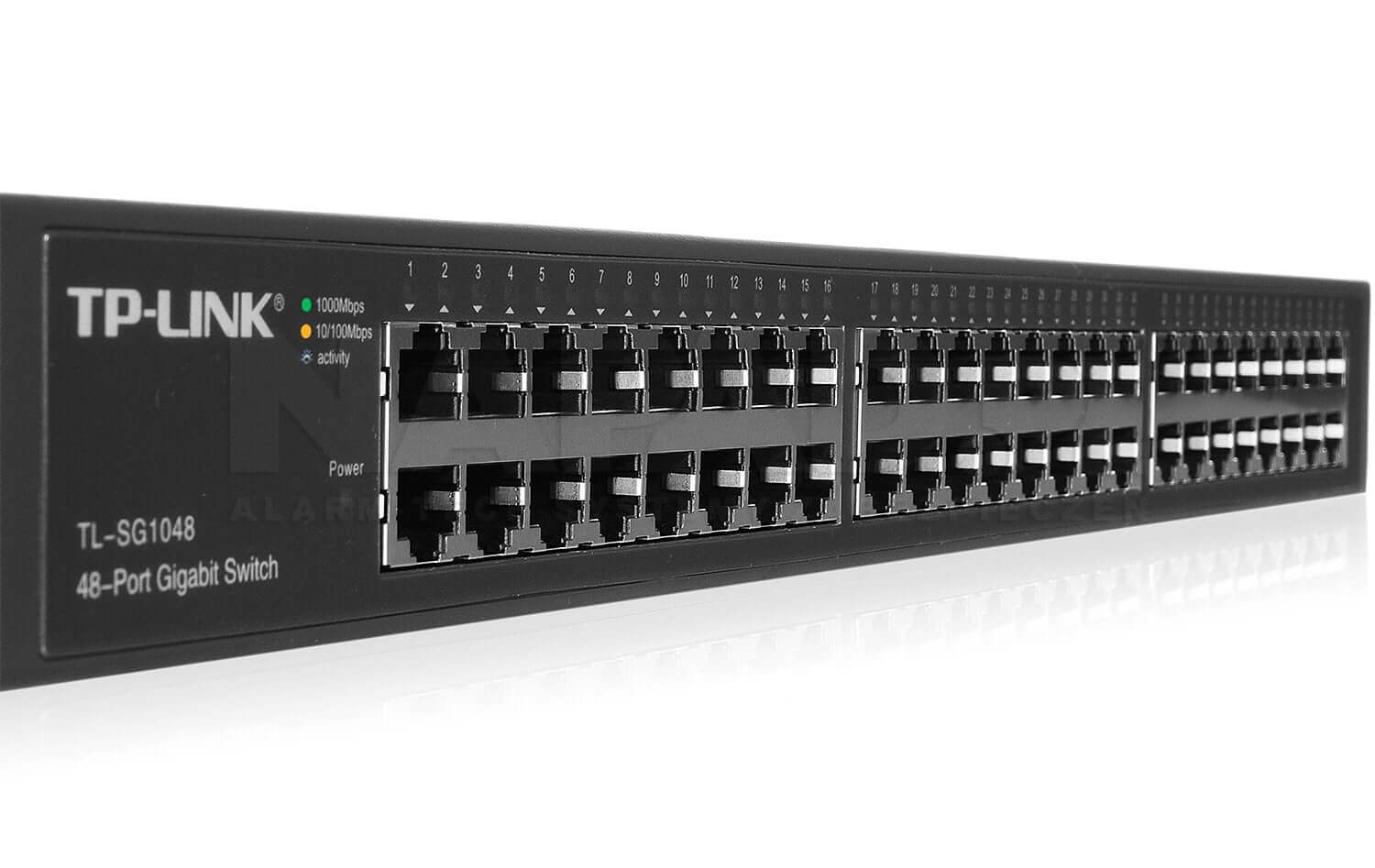 TP-LINK TL-SG1048 48-Port Gigabit Switch with 10/100/1000Mbps support and rack-mountable design.