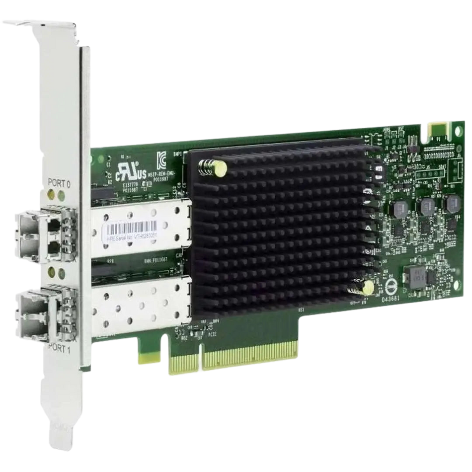 a green circuit board with various components, including a large black fan and multiple ports.