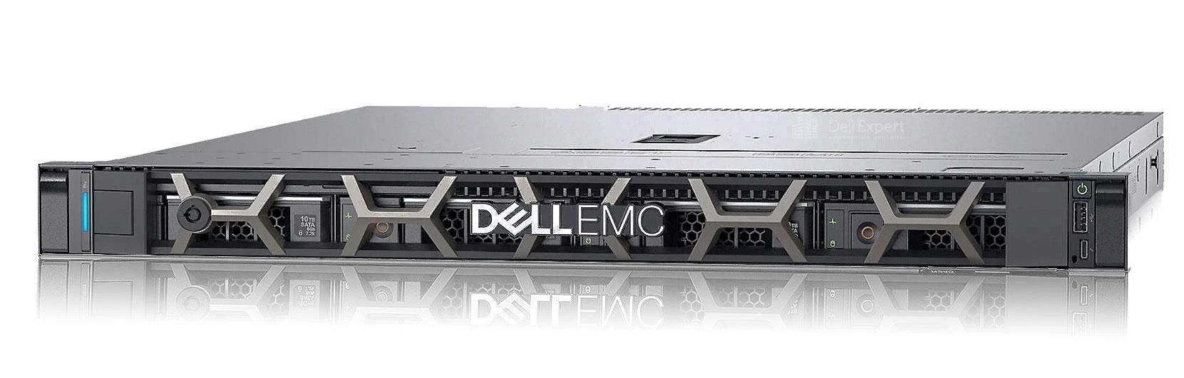 A Dell EMC server rack with a sleek, modern design.