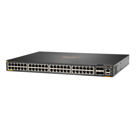 Switch HPE Aruba CX 6200F 48G with 4 PoE and 4SFP+ ports, ideal for corporate and SME networks.
