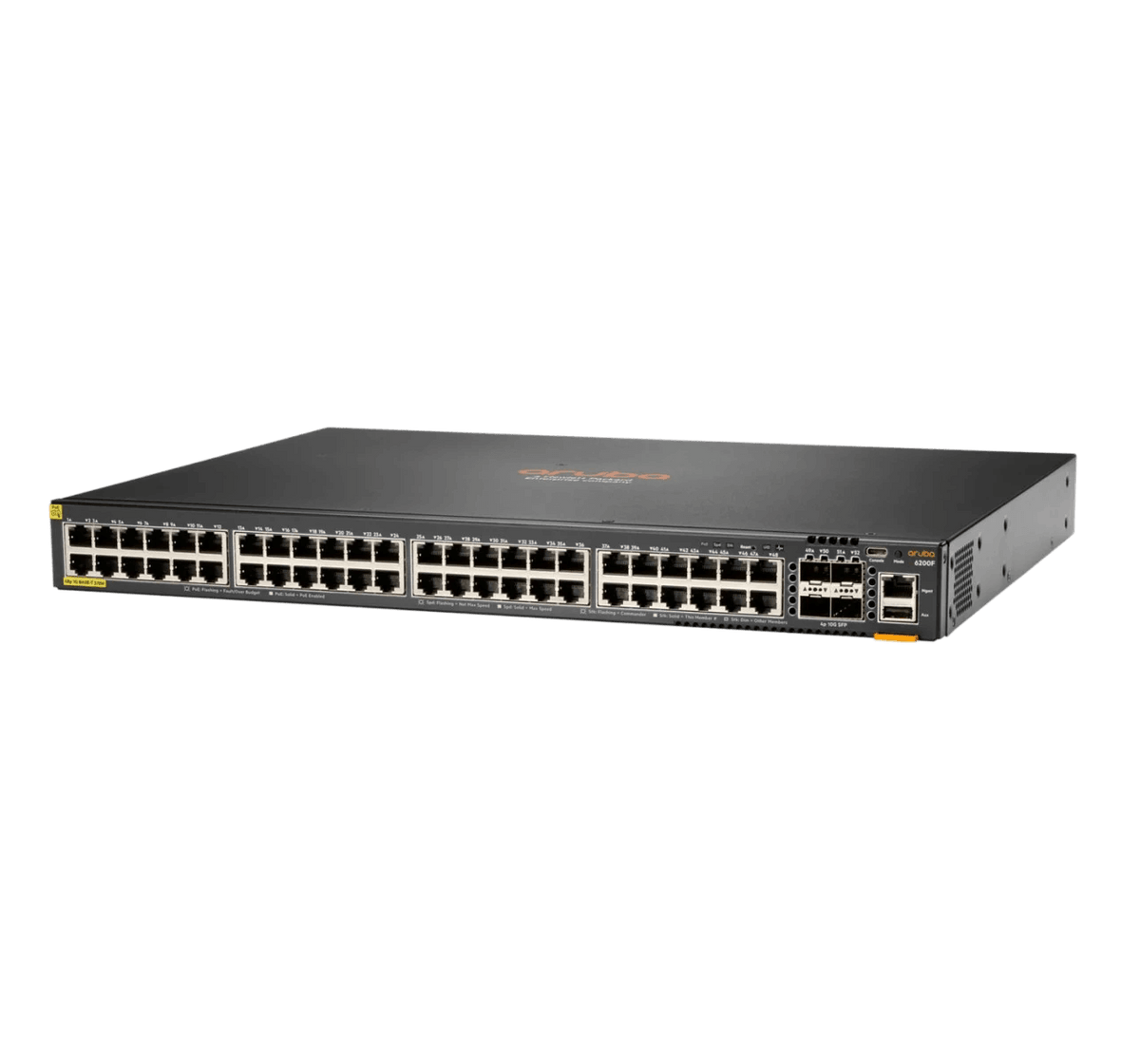 HPE Aruba ION 1830 48G 4SFP managed Ethernet switch with 48 network ports and 4 SFP slots.