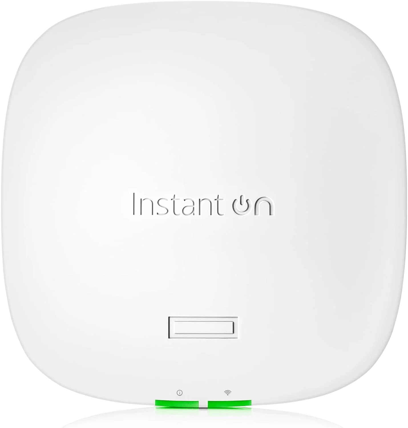 Access Point Instant On device with white design, featuring LED indicators and branding.