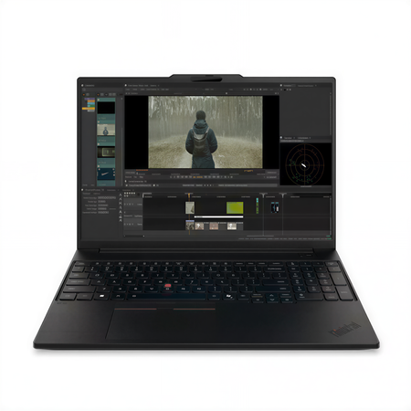 an open laptop computer with a video editing software interface displayed on the screen.