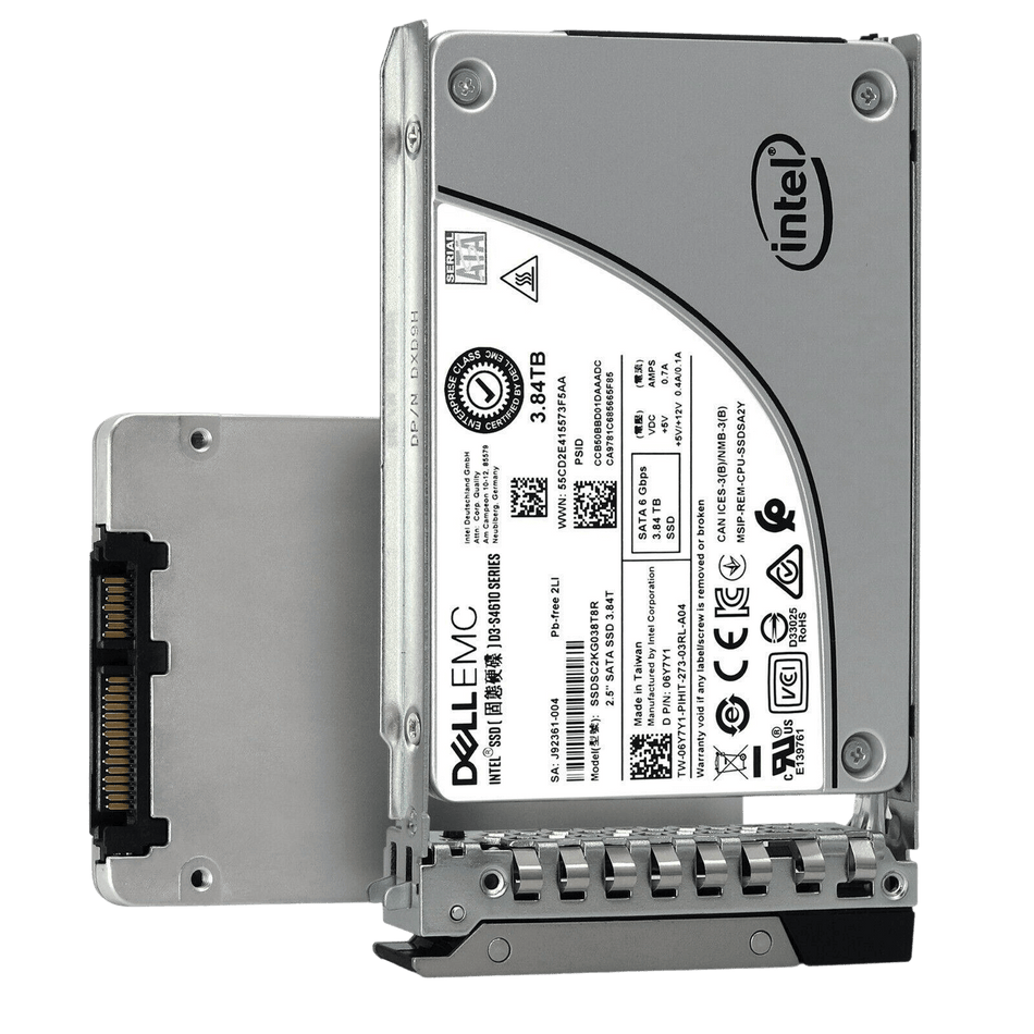 SSD Dell SAS 1.92TB SATA ISE RI 2.5" drive with detailed label and connectors.