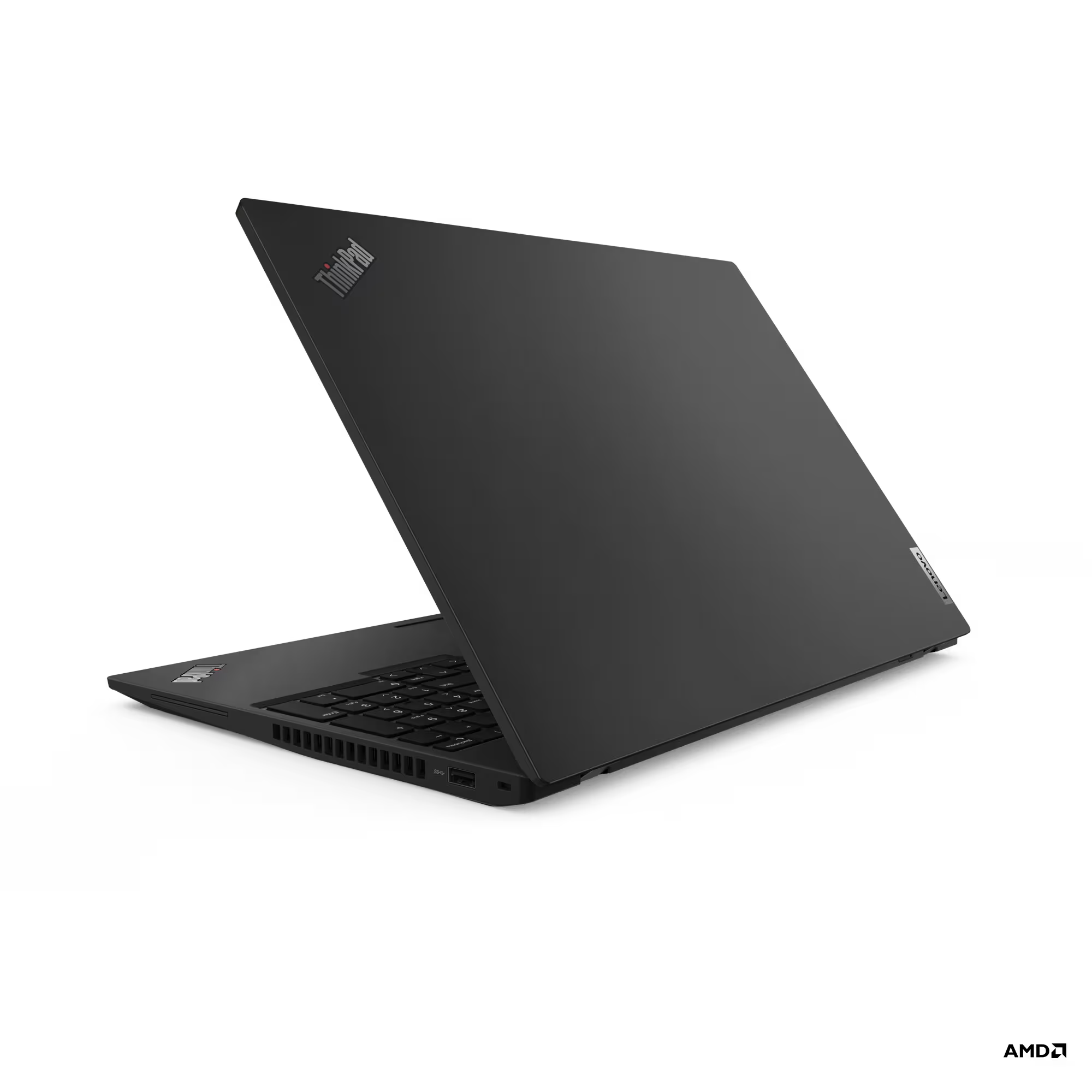 a black laptop computer on a black background