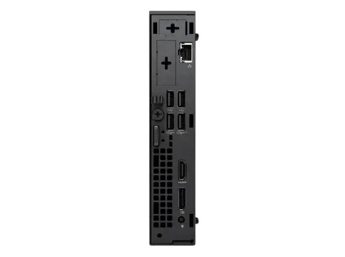 Back view of the Dell CSG Slim DTDES01 desktop showcasing ports and connectivity options.