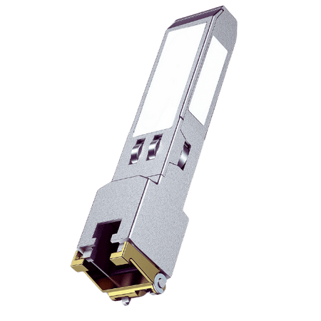 HPE Aruba Instant On 1G SFP RJ45 transceiver for 100m Cat5e networking, compact design, lightweight at 20g.