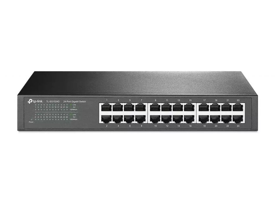 Switch TP-LINK Smart Gigabit 24P PoE+ with 4 SFP slots, designed for high-speed network connectivity.