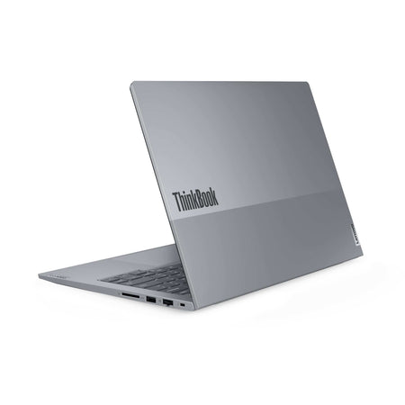 Lenovo ThinkBook G6 laptop, rear view showcasing the sleek design and logo, ideal for performance and portability.