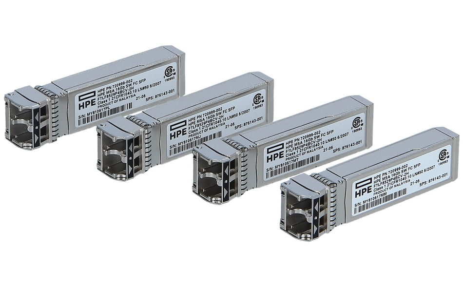 Transceptor HPE MSA 10Gb iSCSI SFP+ de curto alcance, pacote com 4