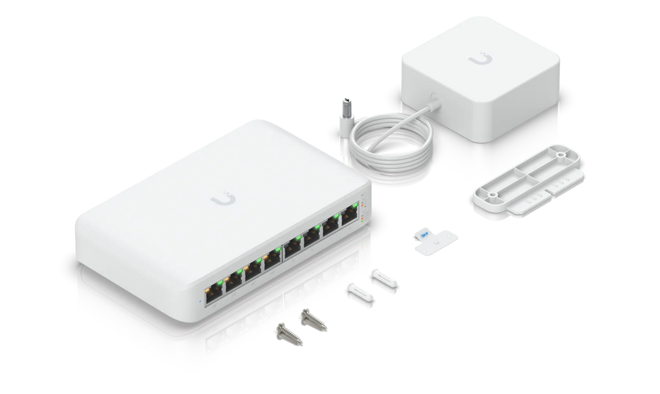 Switch Ubiquiti Uni-Fi 8 Portas PoE+ de 2.5G e 2 Portas SFP+ de 10G - USW-Enterprise-8-POE