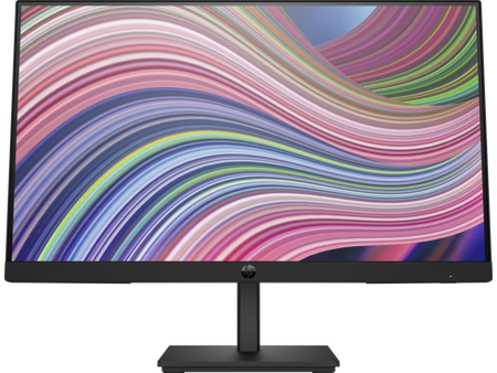 a large, black computer monitor with a vibrant, colorful abstract design on the screen.
