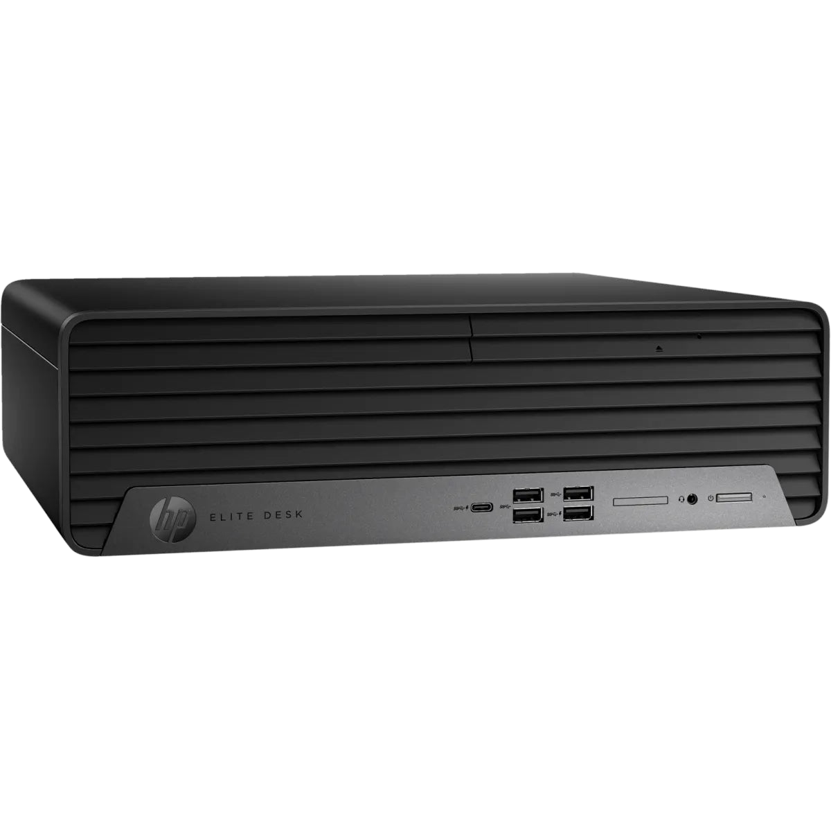 a black HP Elite Desk computer system, which is a laptop computer.