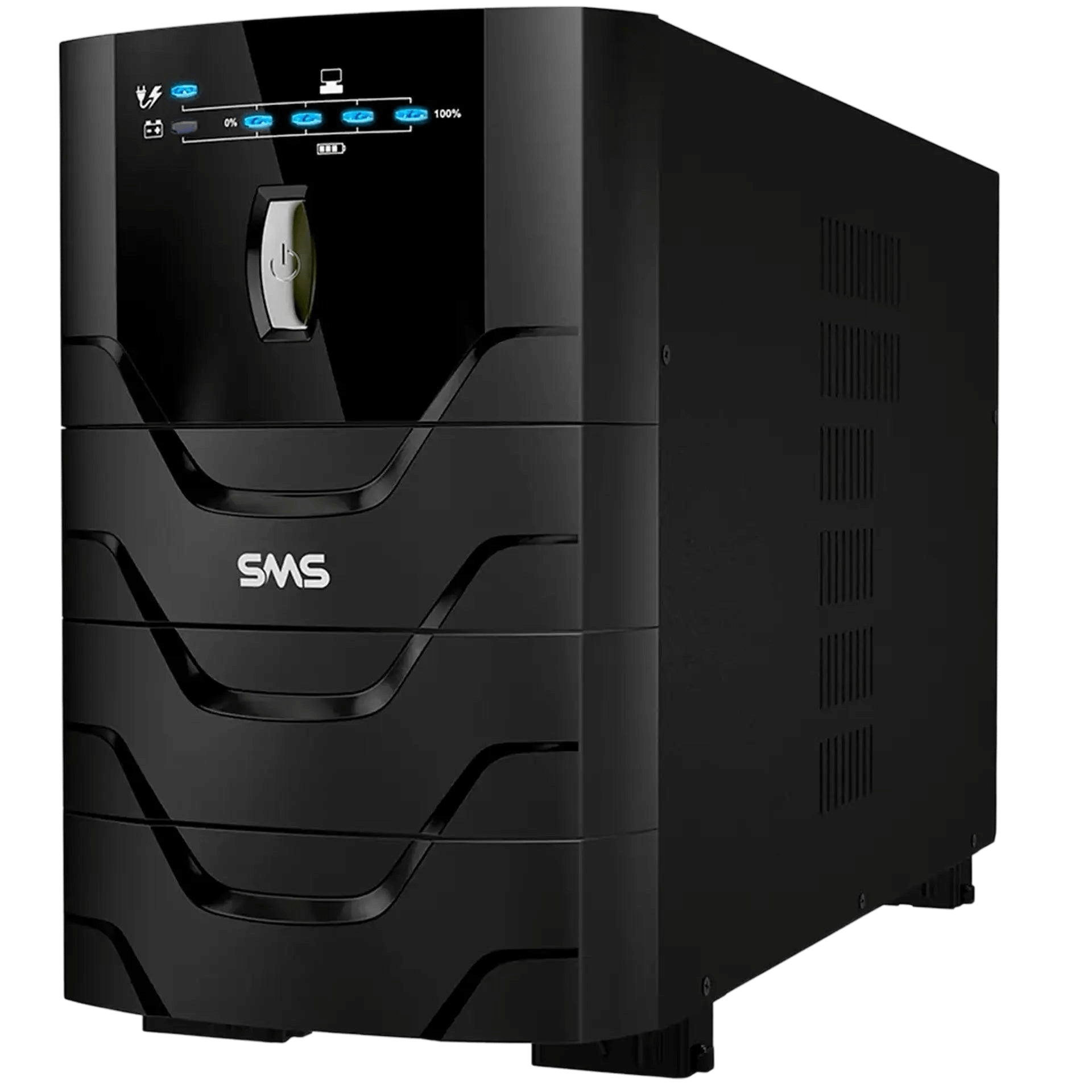 Nobreak SMS Power Sinus Senoidal 3200VA Monofásico, modelo 27873, diseño moderno y funcional.