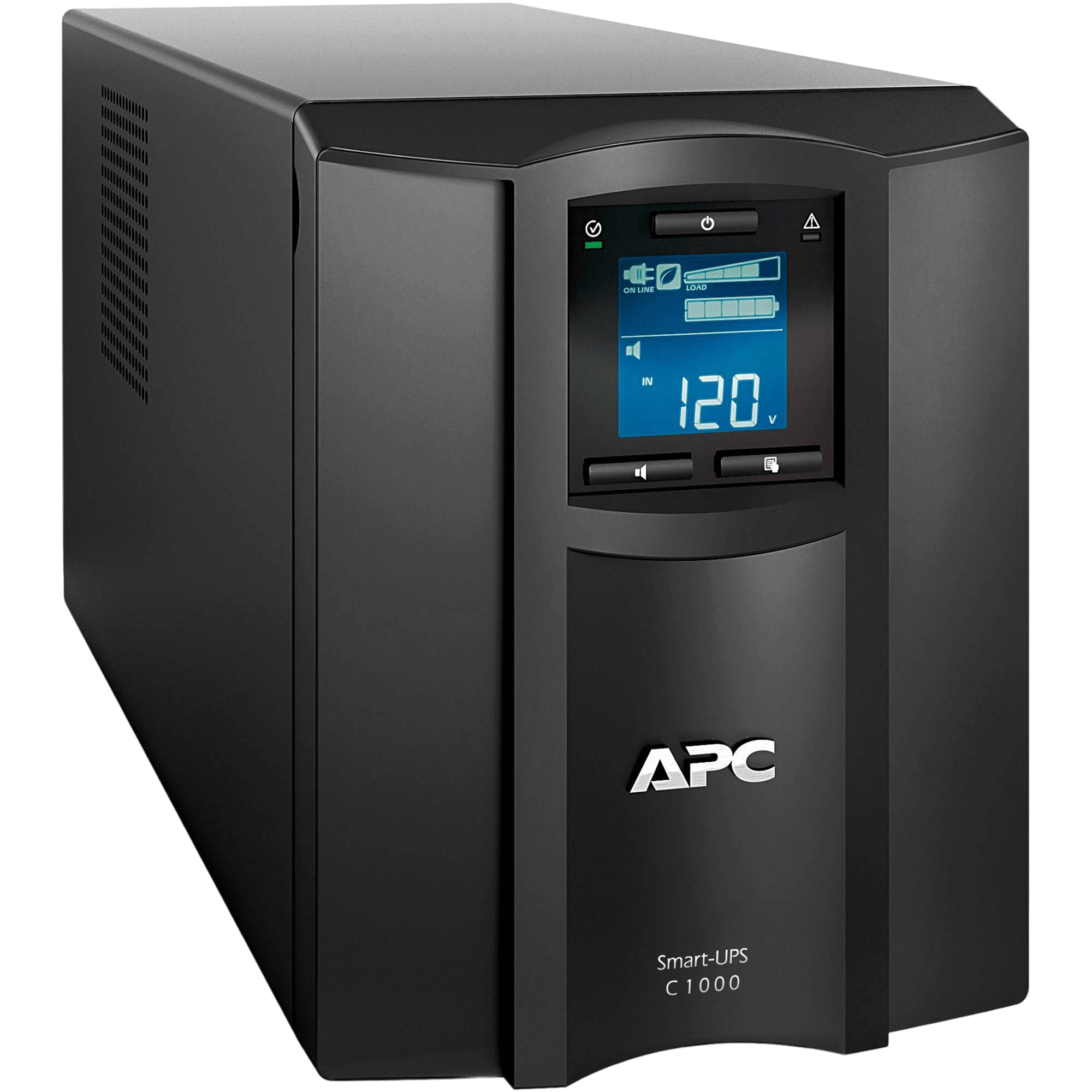 APC Smart-UPS C1000 with digital display, designed for reliable power backup and surge protection.