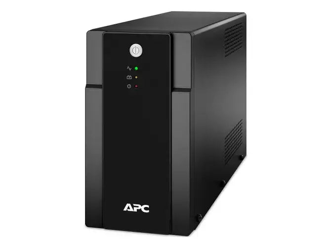 APC Back-UPS 1500 VA Bivolt 115V - BX1500BI-BR, black UPS device with LED indicators.