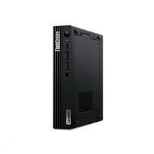 A black Lenovo laptop computer.