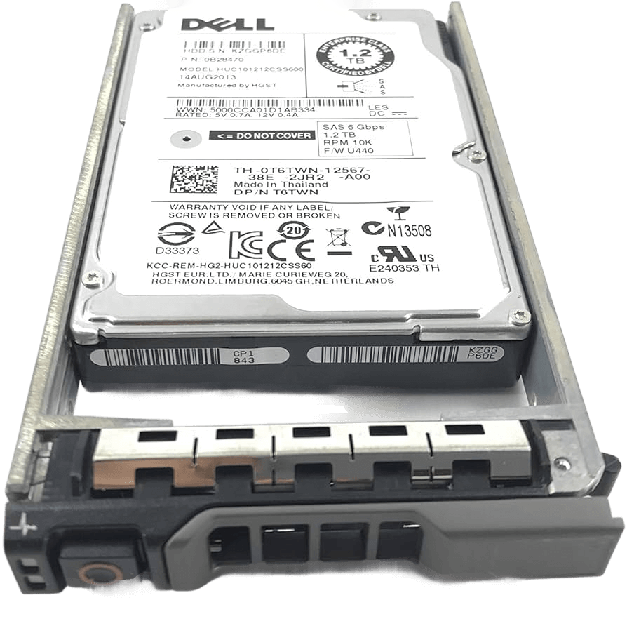 Dell 1.92TB SATA RI Hot-Plug SSD 2.5 inch, model 345-BDTD, showcasing sleek design and connection interface.