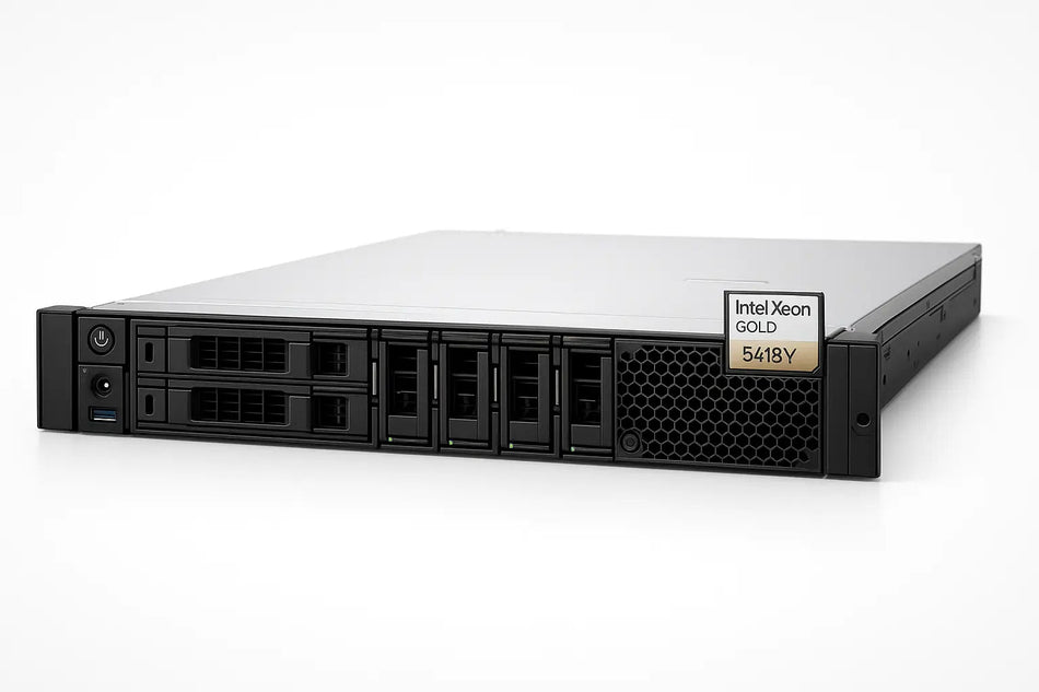 a computer server rack with multiple slots and vents, indicating it is a high-performance system.