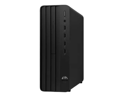 Desktop HP HPCM 280 G9 SFF with Intel Core i5-13500 in sleek black design, featuring multiple USB ports.