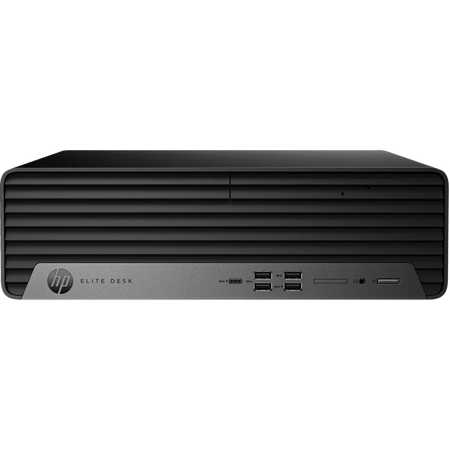 a black HP Elite Desk computer system, which is a laptop computer.