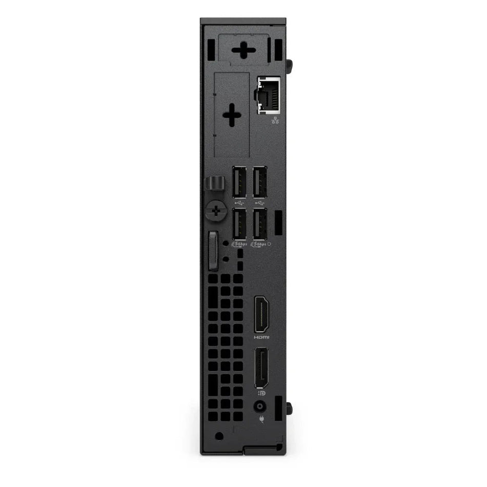 the back of a black electronic device, likely a computer or gaming console, with various ports and connections visible.