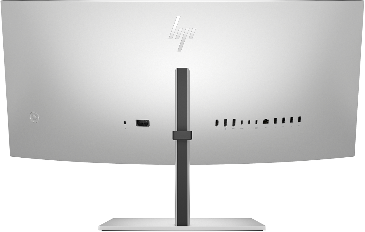 the back of a computer monitor, specifically a HP Laptop PC, with the brand logo visible.