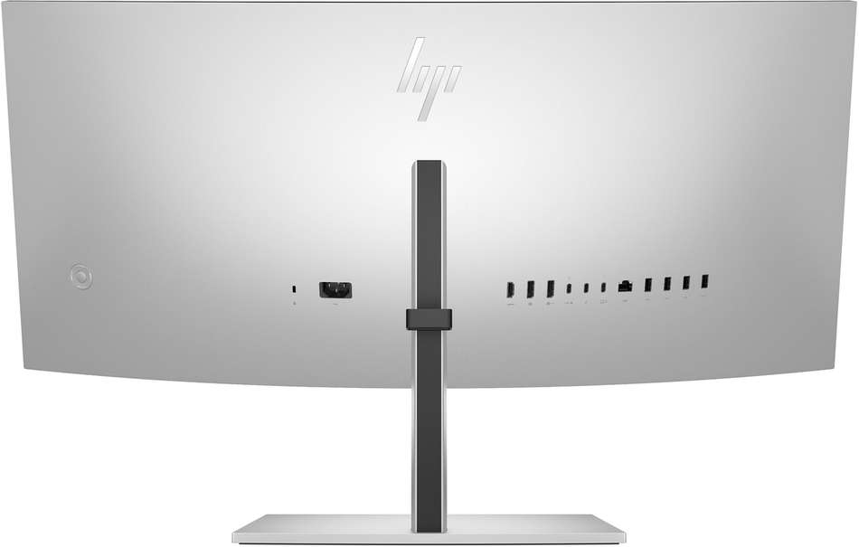 the back of a computer monitor, specifically a HP Laptop PC, with the brand logo visible.