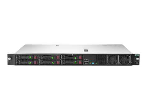 Servidor HPE ProLiant DL20 Gen11 com Intel Xeon E-2436, 16GB memória, design rack de 1U, 4 compartimentos de disco.