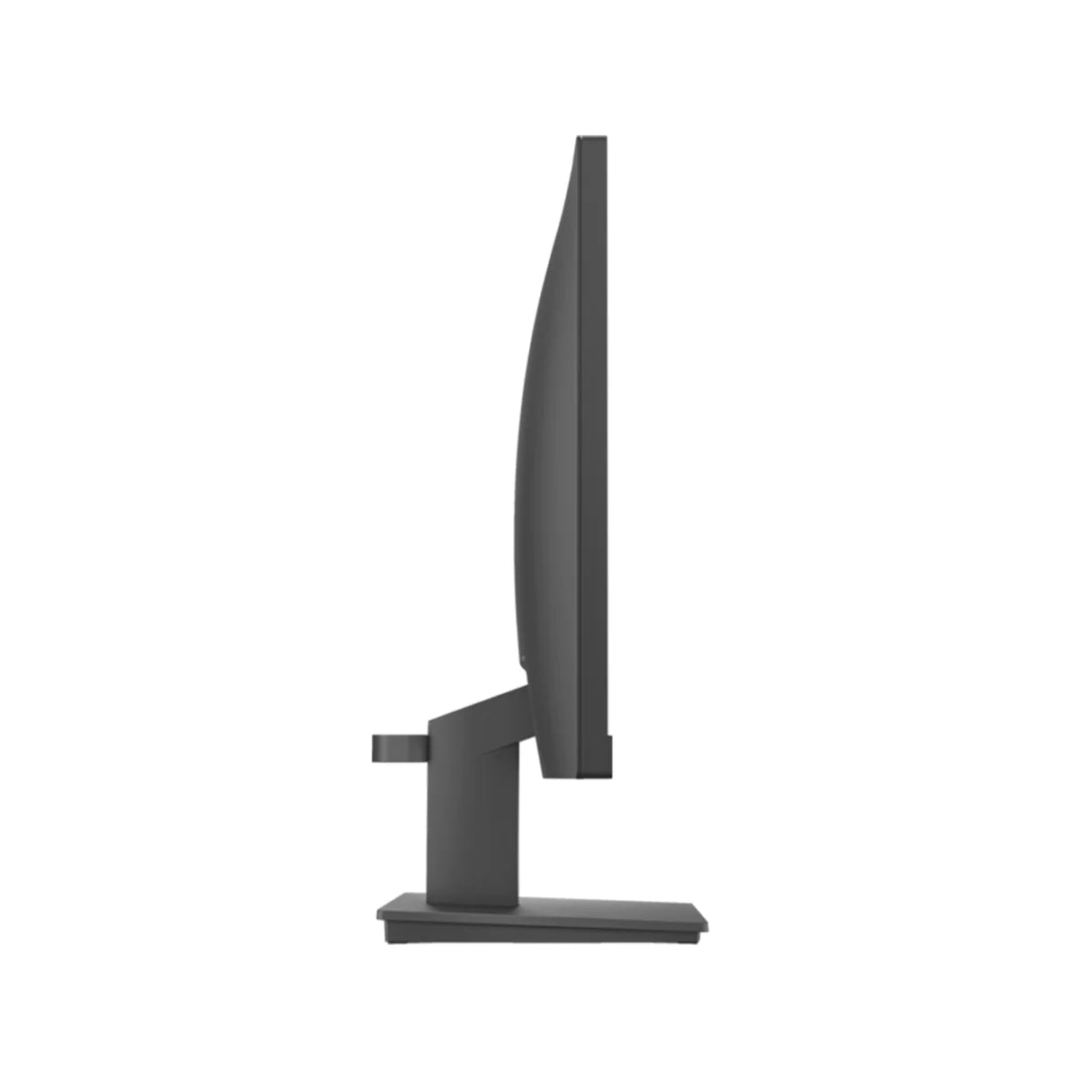 A black computer monitor is shown in a side view against a white background.
