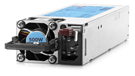A 500W 500V power supply unit with a fan and various connectors and cables.