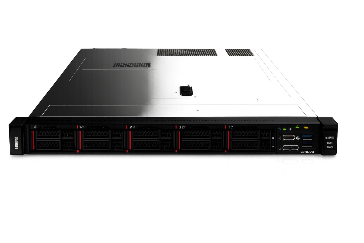 a black server rack with multiple racks and switches, all set against a dark background.