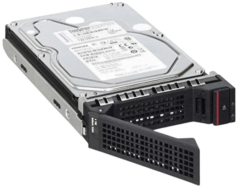 a Toshiba hard drive with a black cooling fan attached to it.