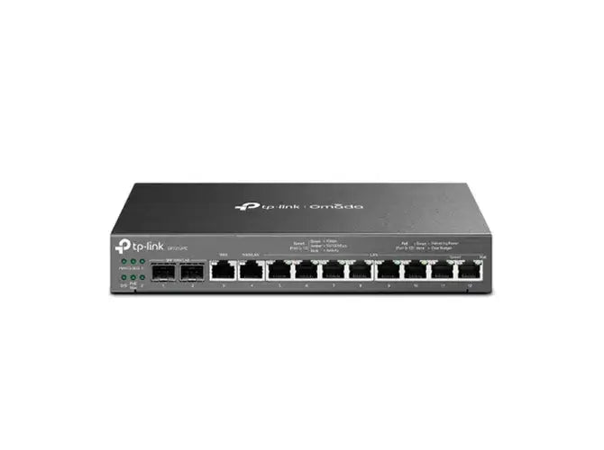 Roteador TP-LINK ER7212PC Gigabit VPN Omada 3 em 1 com múltiplas portas Ethernet e controle avançado.