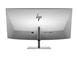 the back of a laptop computer, specifically an HP monitor.