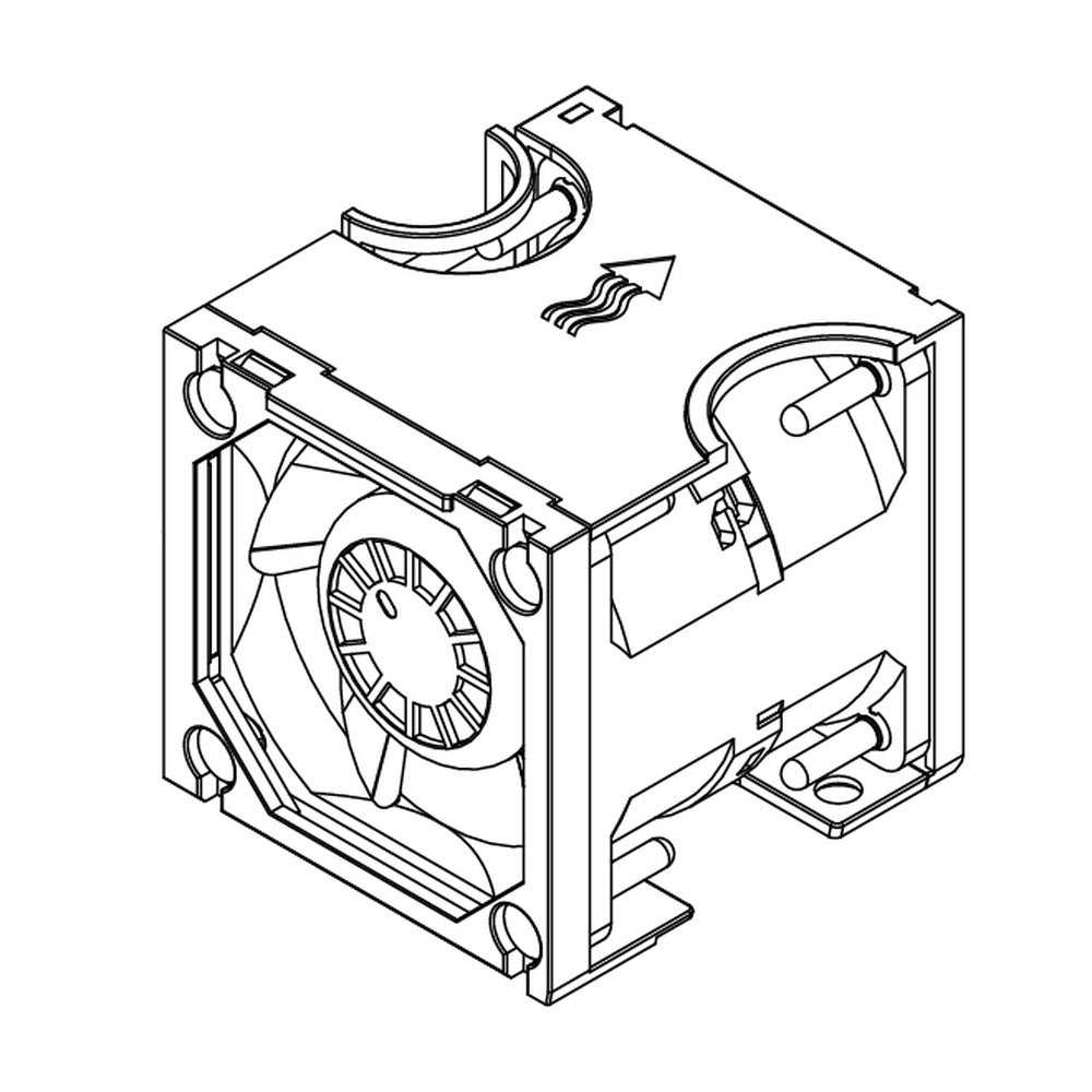 Kit Ventilação Lenovo com módulo de ventoinha dupla em estrutura plástica retangular, com setas de fluxo de ar.